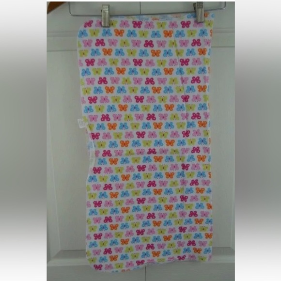 Cudlie Butterfly Flannel Baby Blanket Receiving White Pink Blue Orange Lovey - Picture 3 of 6